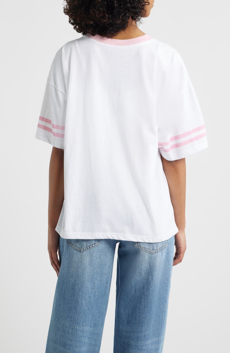 GOLDEN HOUR 1998 Appliqué Cotton Graphic T-Shirt, Alternate, color, Bright White/ Rose