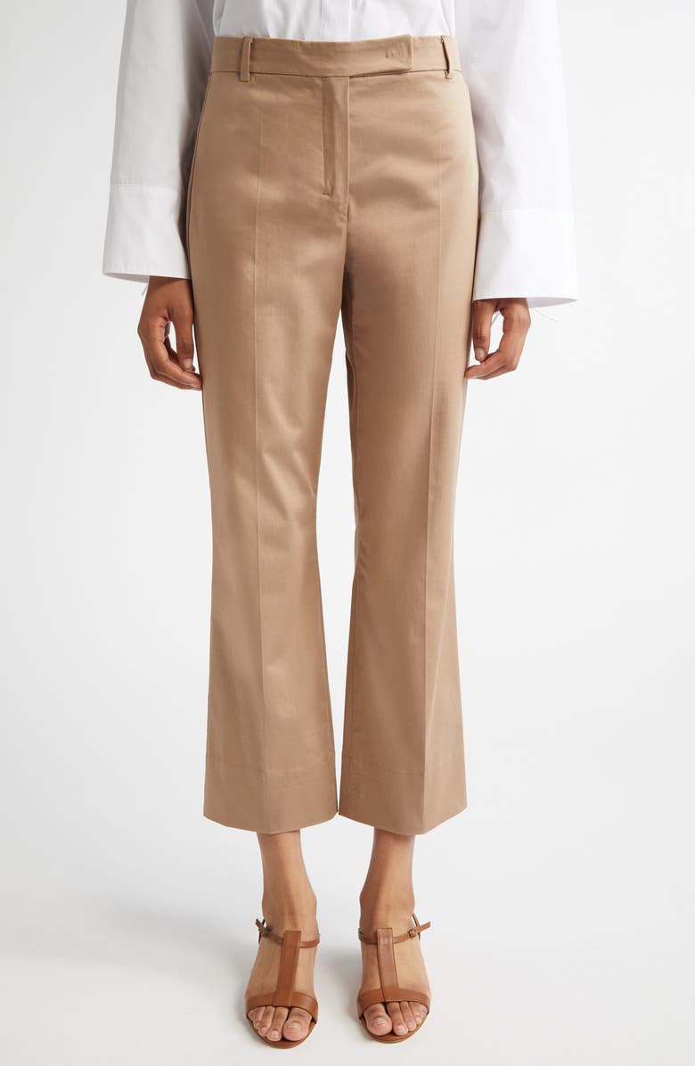 Max Mara Felice Stretch Cotton Crop Pants, Main, color, Colonial