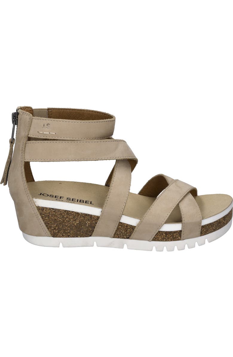 Josef Seibel Quinn 05 Ankle Strap Wedge Sandal, Alternate, color, Beige