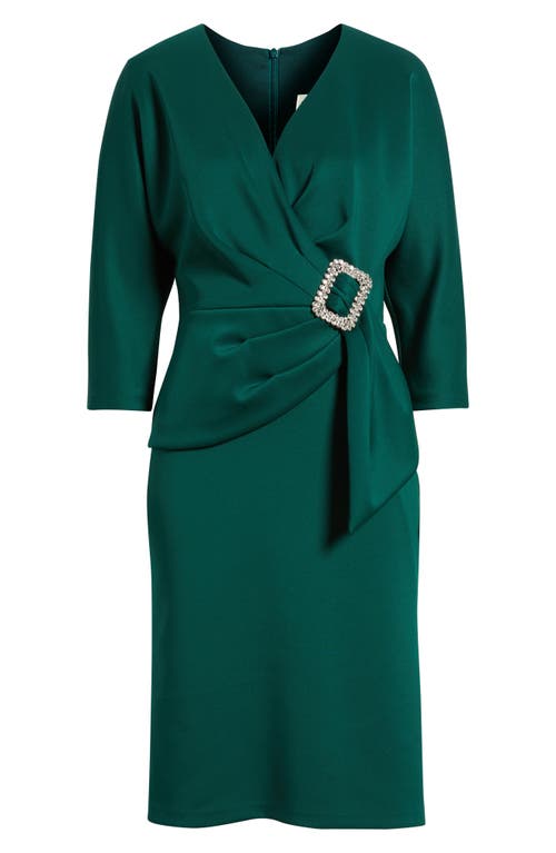 Eliza J Faux Wrap Cocktail Dress In Green