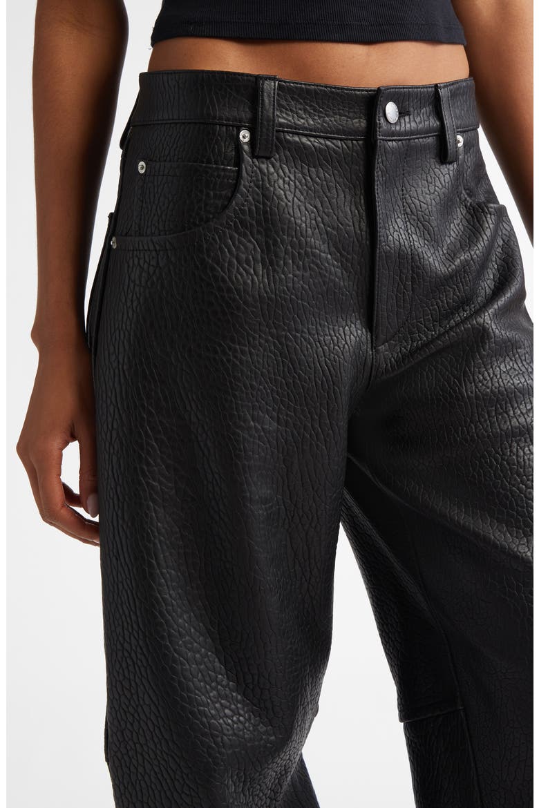 Articulated Low Rise Leather Pants, Alternate, color, 001 BLACK