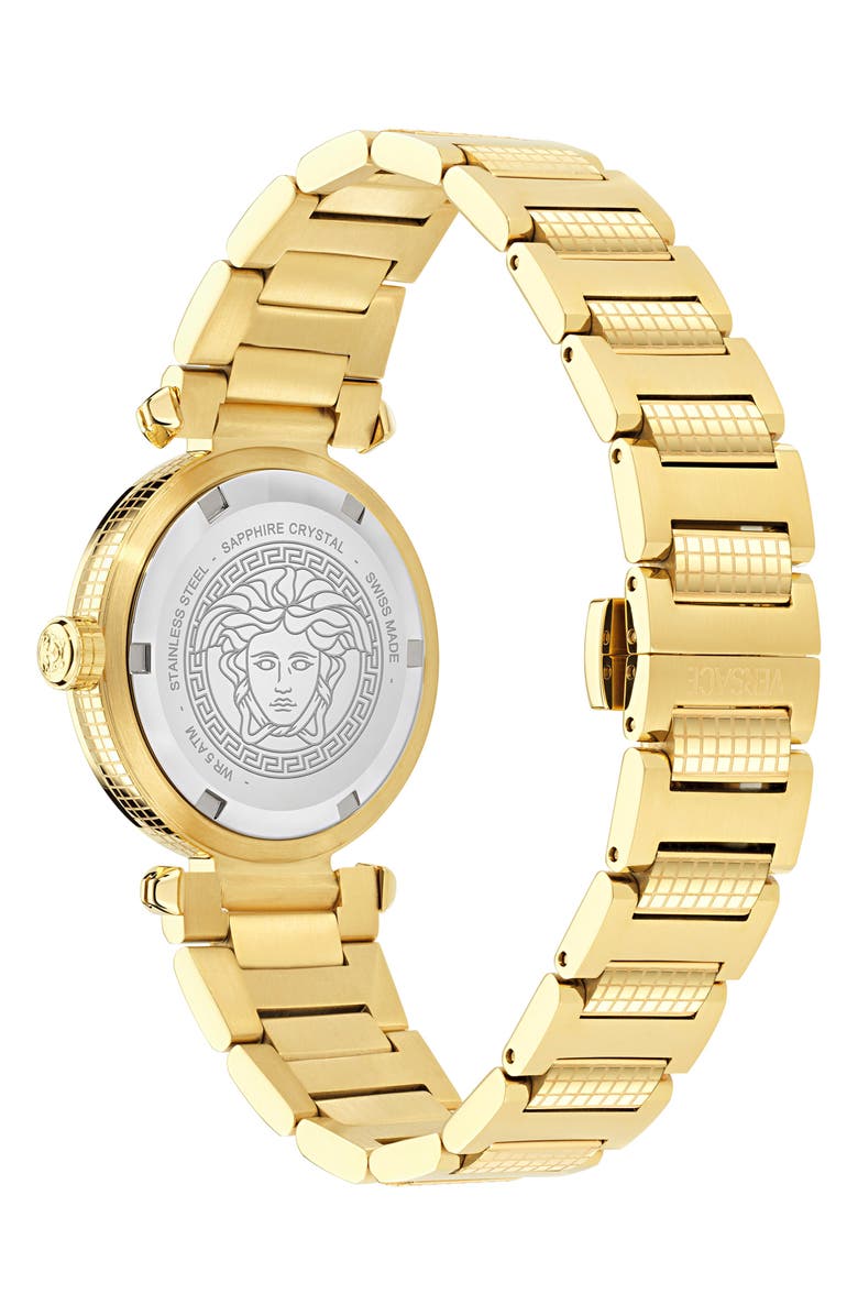 Versace Greek Bracelet Watch, 35mm, Alternate, color, Ip Yellow Gold
