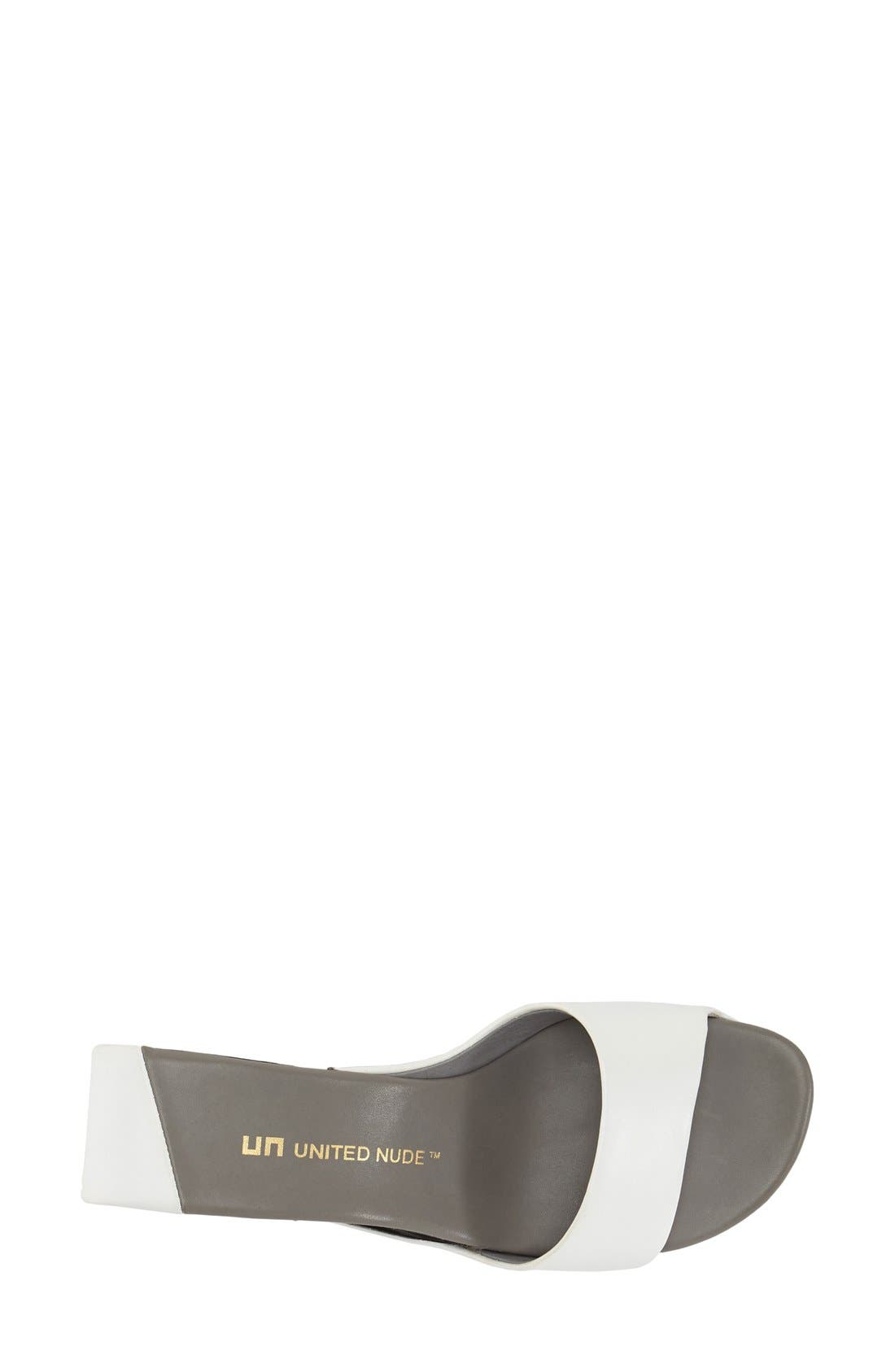 Collection 'Möbius' Stingray-Embossed Leather Sandal, Alternate, color, WHITE/ BLACK
