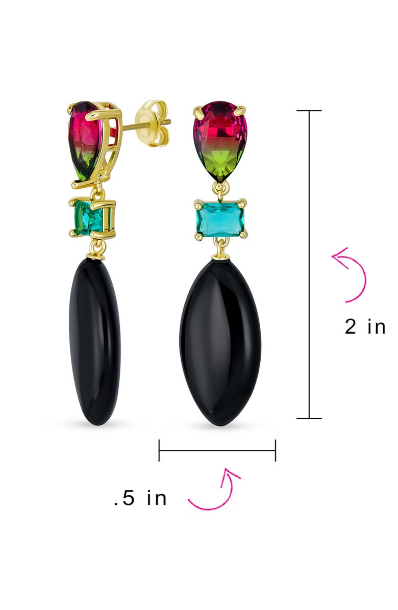 BLING JEWELRY Geometric Amazonite Teardrop Earrings, Alternate, color, 