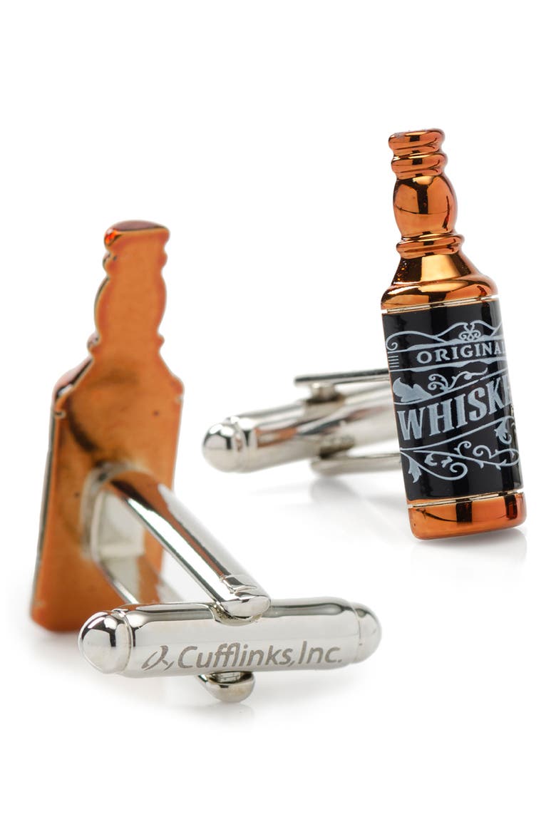 Whiskey Cuff Links, Alternate, color, BRONZE