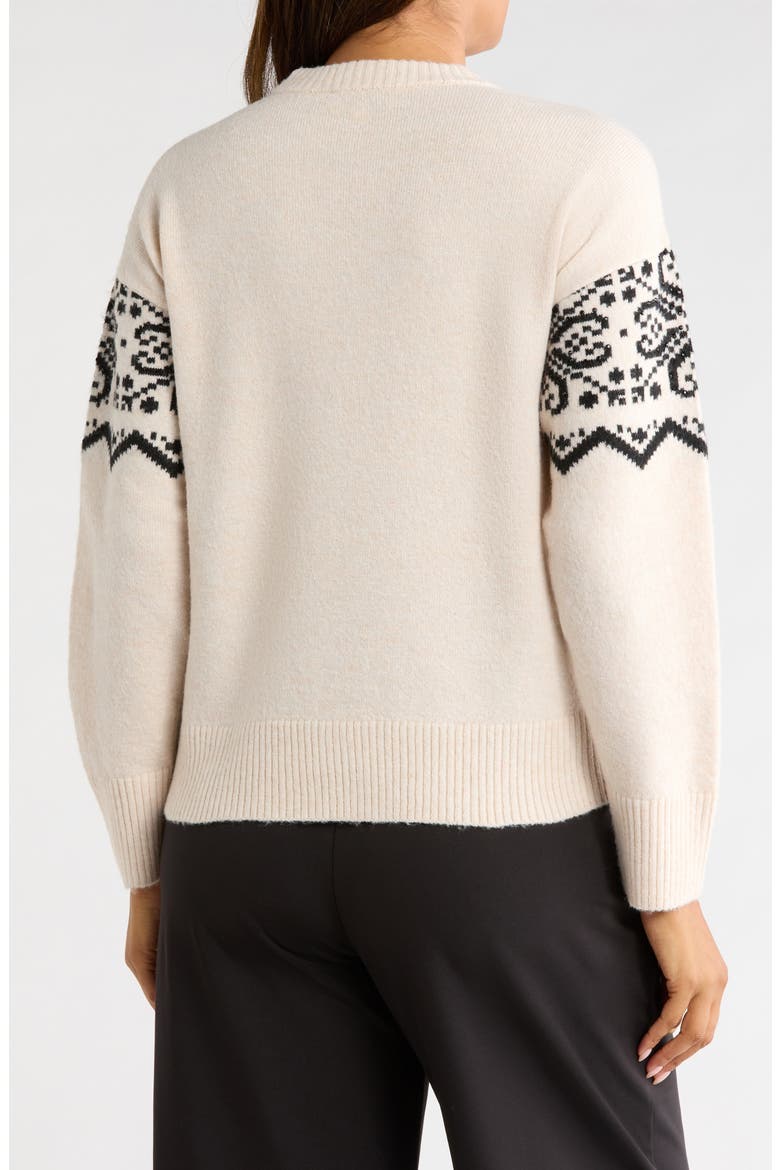 Fair Isle Rhinestone Sweater, Alternate, color, IVORY BREEZE