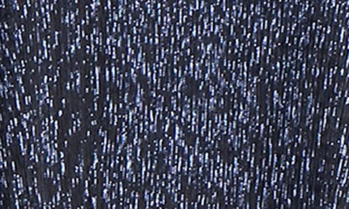 Sl Fashions Metallic Long Sleeve Drop Waist Cocktail Dress In Blue