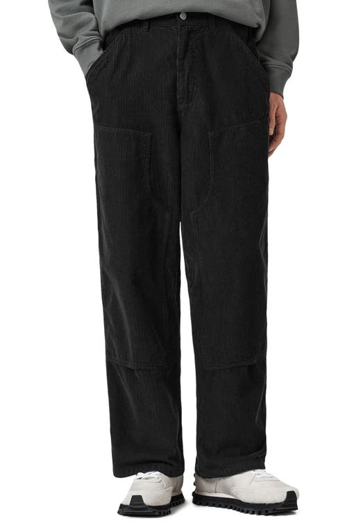 Allsaints Dustan Cotton Corduroy Wide Leg Pants In Black