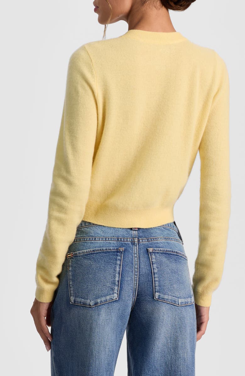 Alice + Olivia Dollie Cashmere Blend Crop Cardigan, Alternate, color, Butter