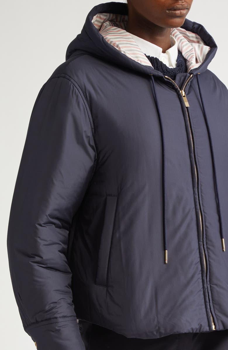 Thom Browne Technical Fabric Down Hooded Jacket, Alternate, color, 