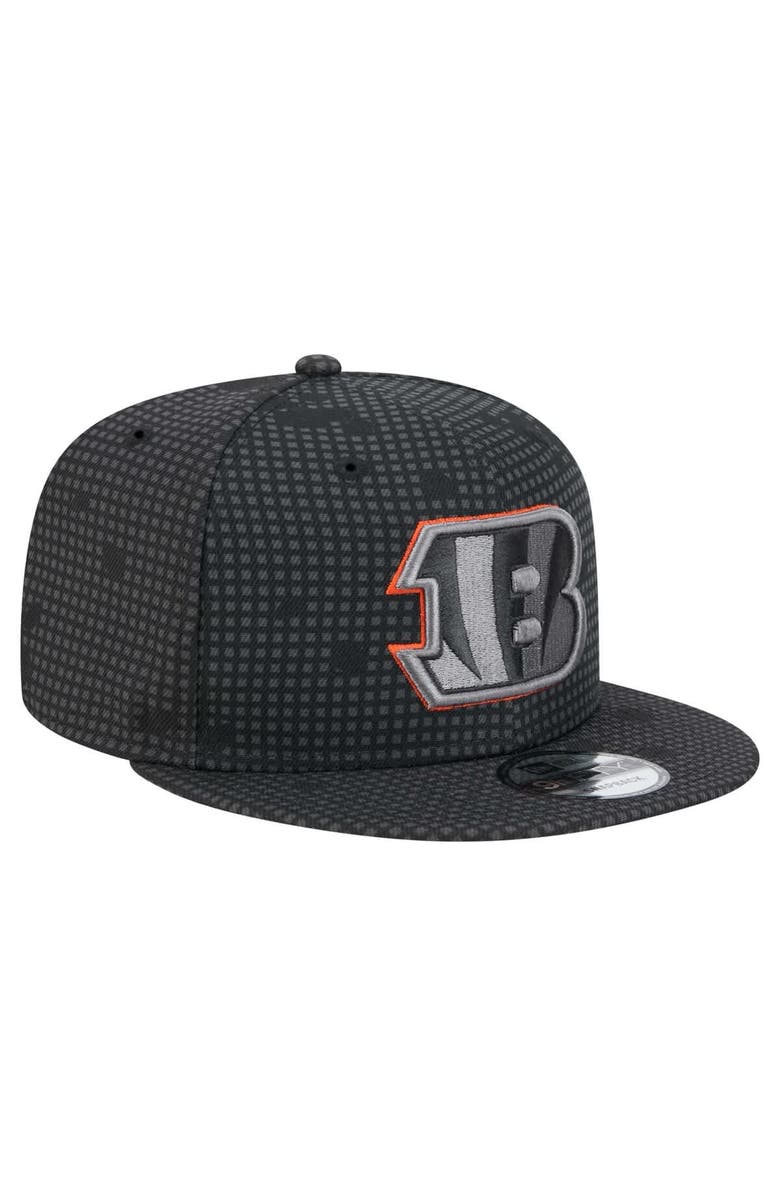 New Era Men's New Era Black Cincinnati Bengals Midnight Ink Pop Outline 9FIFTY Snapback Hat, Alternate, color, 