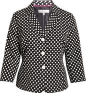 KASPER Dot Three Button Jacket