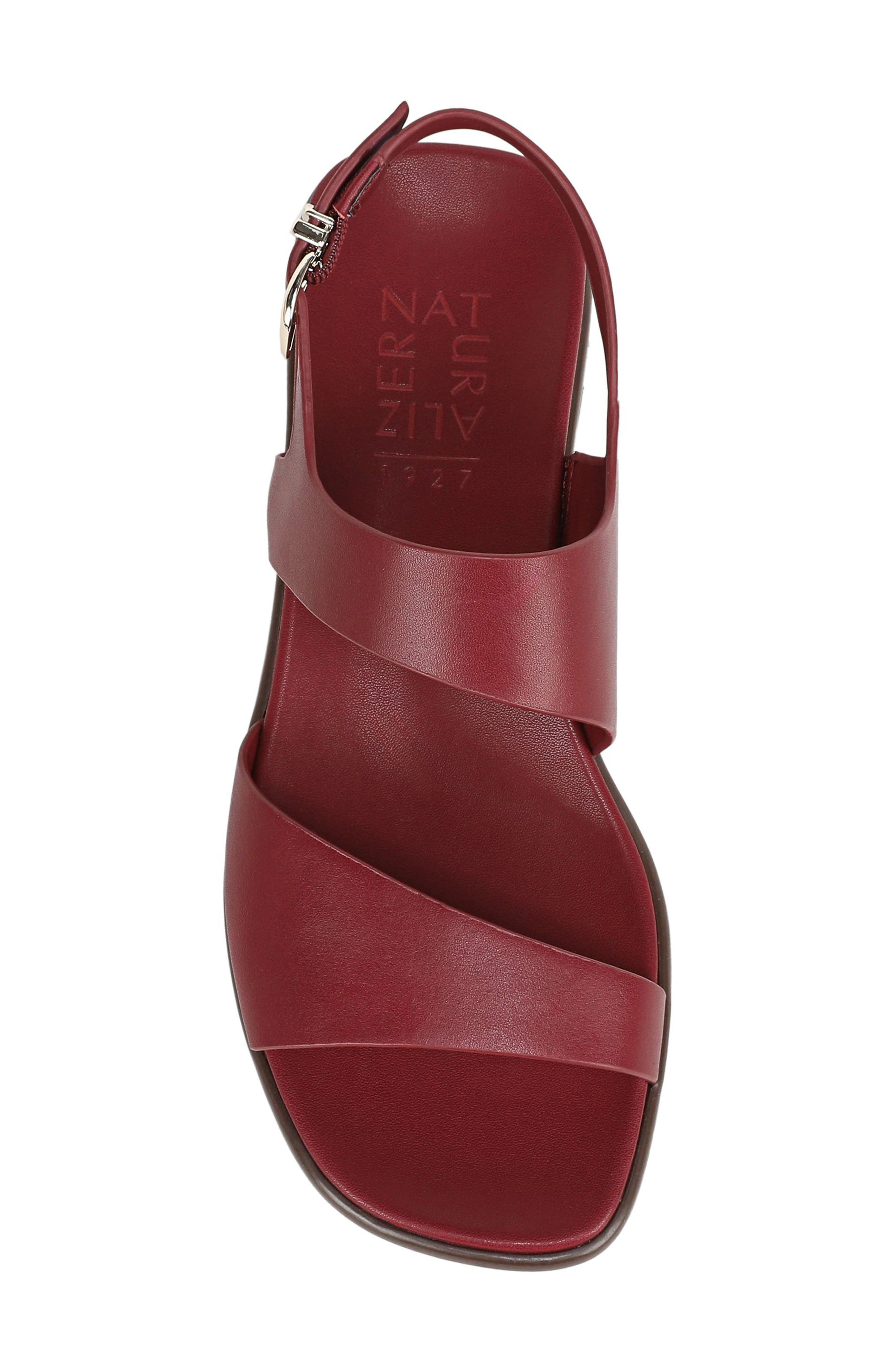 Brie Sandal, Alternate, color, MOLTEN NOIR RED