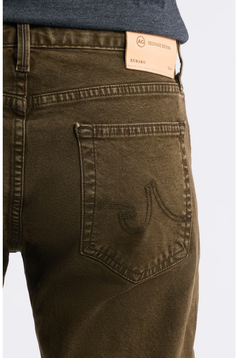 Tellis Slim Fit Selvedge Jeans, Alternate, color, SULFUR BURNT UMBER