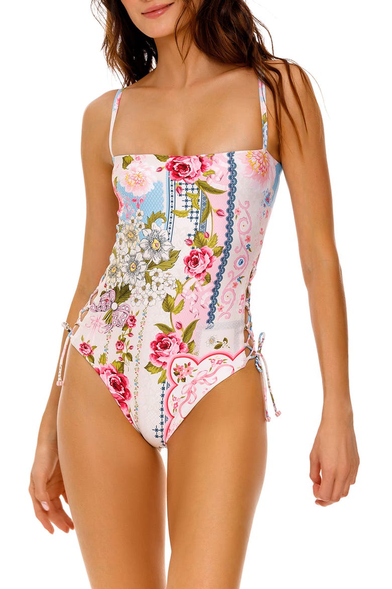 Mariel Meraki One-Piece Swimsuit, Main, color, PINK MULTICOLOR