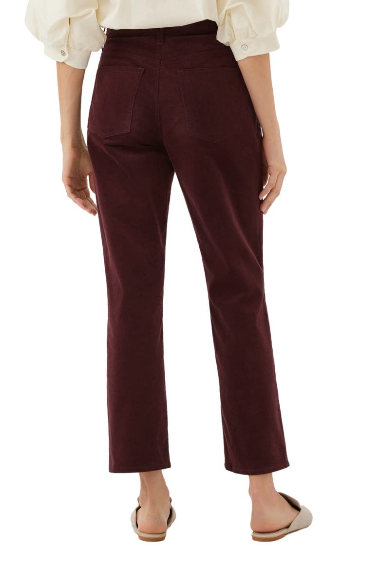 Stretch Corduroy Ankle Pants, Alternate, color, WINE