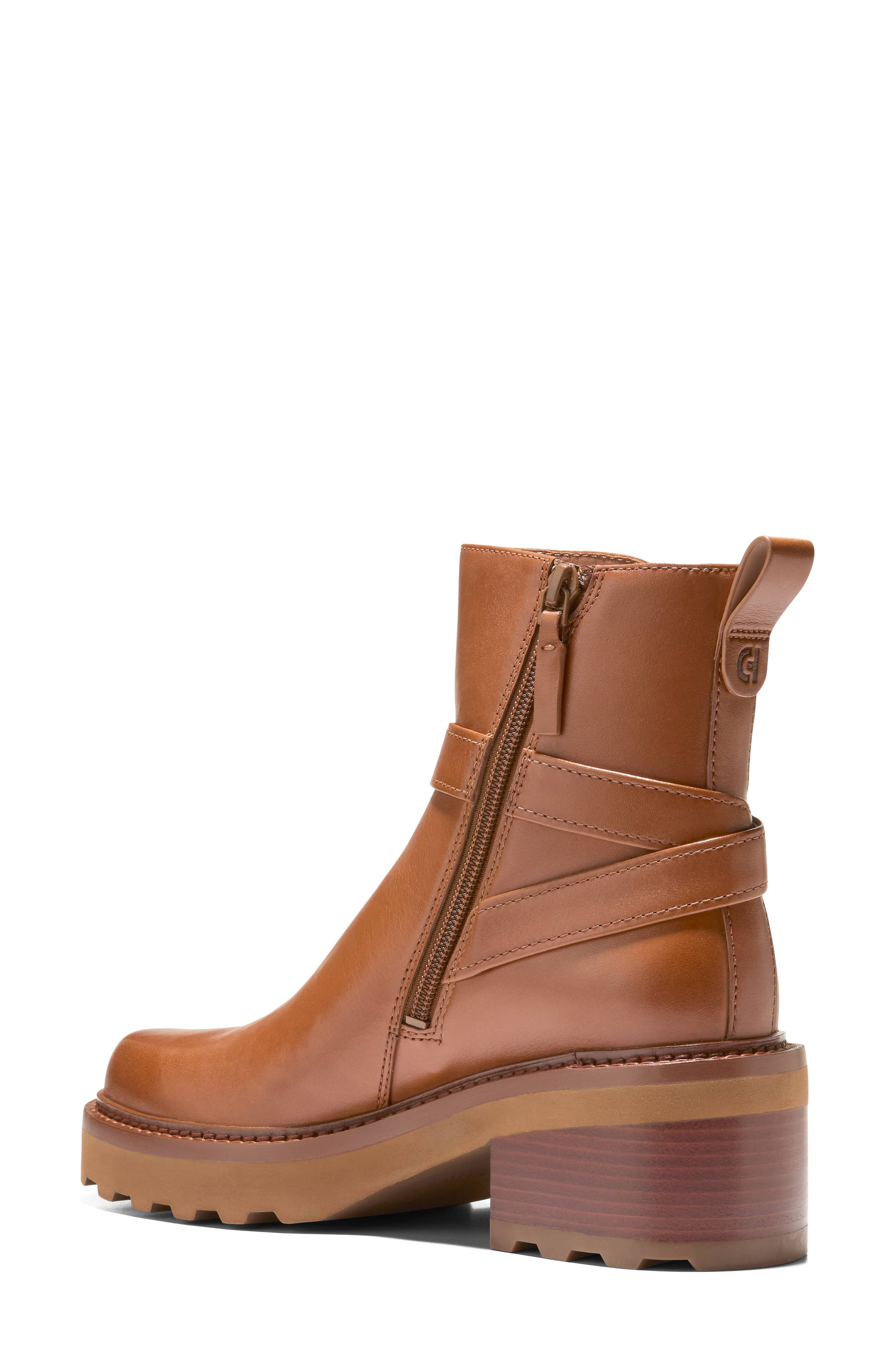 Solene Lug Buckle Bootie, Alternate, color, BRITISH TAN LEATHER