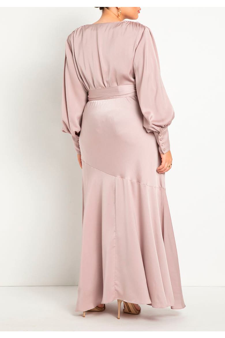 Satin Maxi Dress, Alternate, color, BLACK ONYX