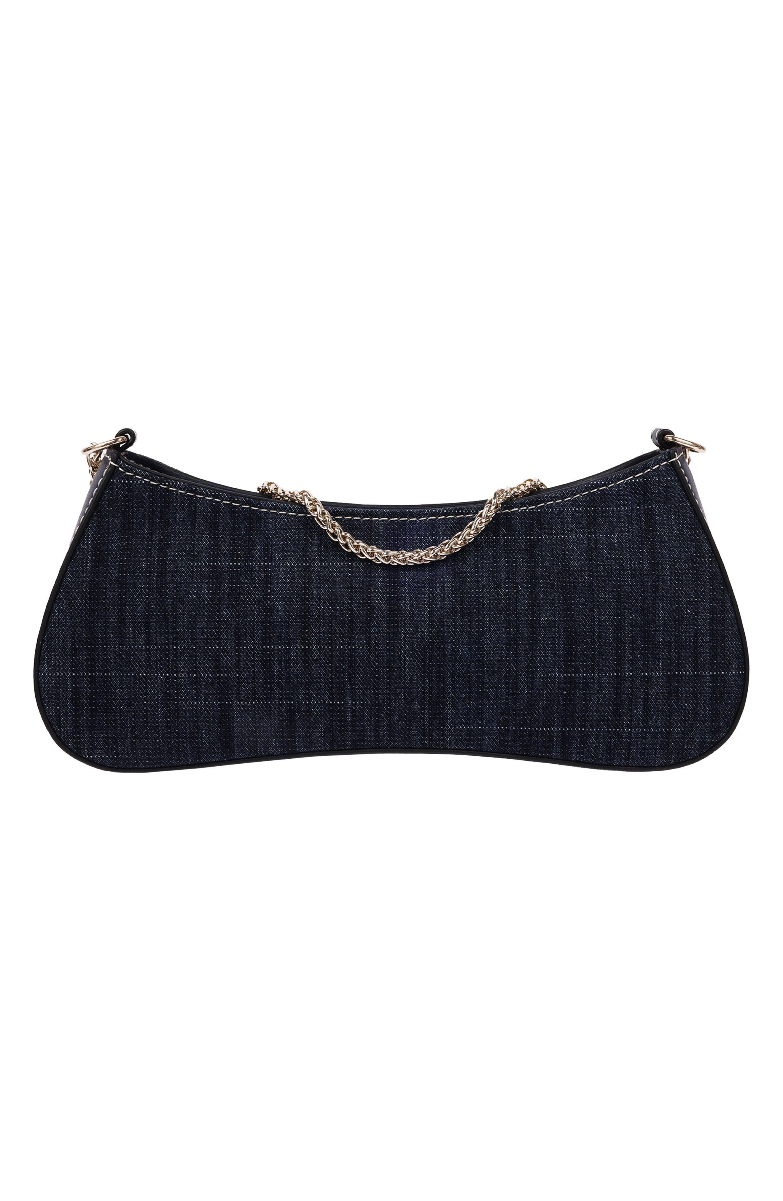 Zip Top Denim Baguette, Alternate, color, DARK DENIM