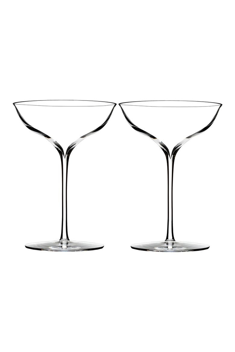 Elegance Set of 2 Fine Crystal Champagne Coupes, Main, color, CLEAR
