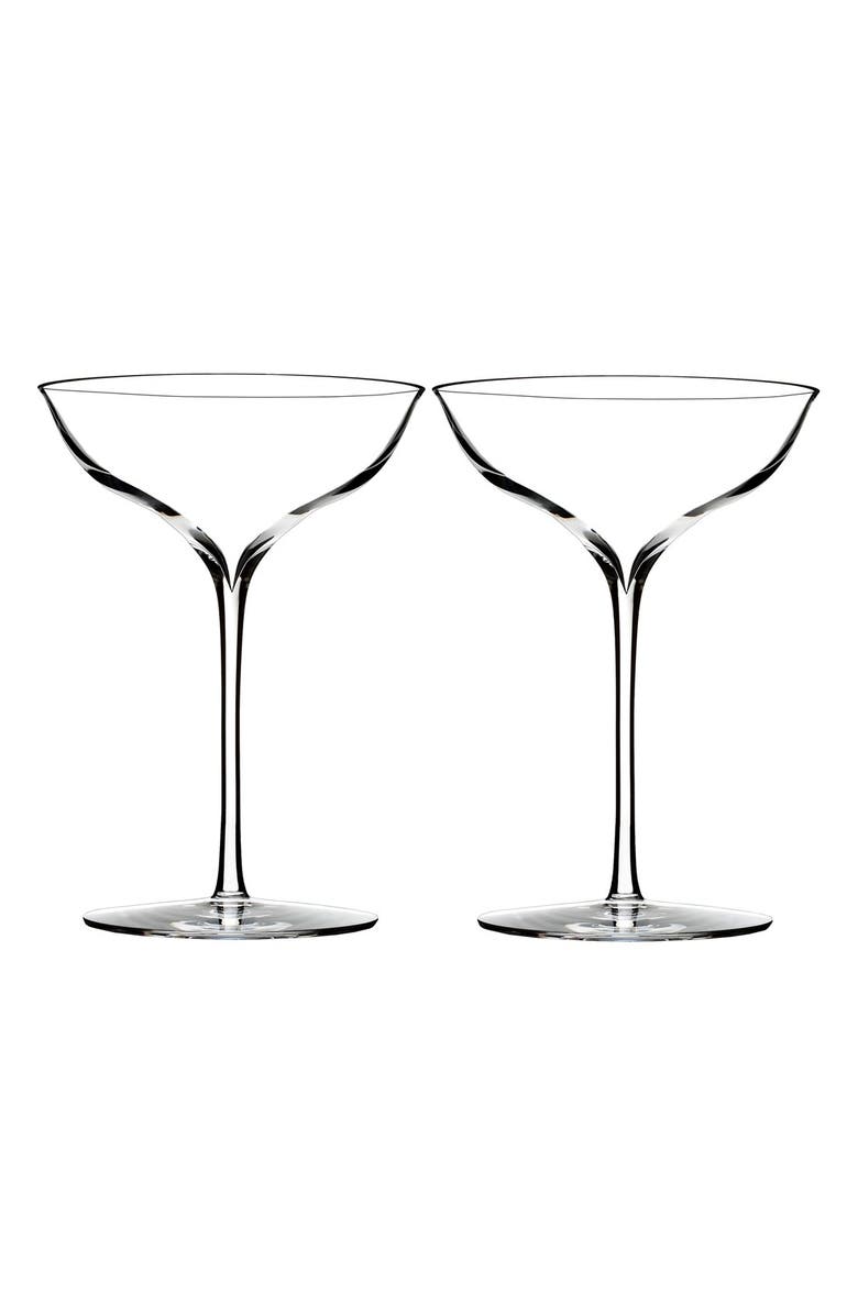 Waterford Elegance Set of 2 Fine Crystal Champagne Coupes, Main, color, Clear
