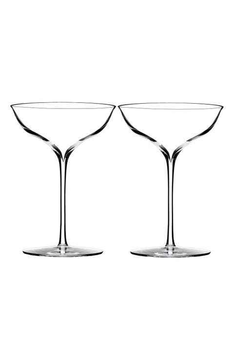 Elegance Set of 2 Fine Crystal Champagne Coupes