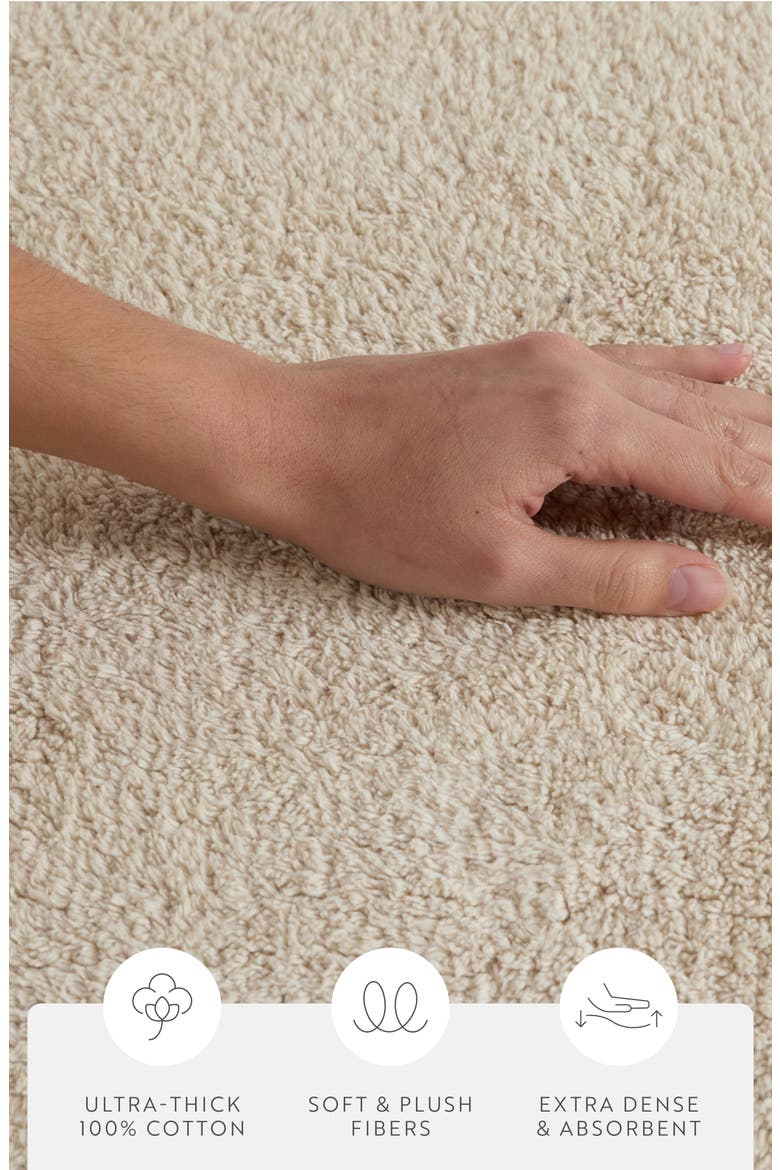 Reversible Cotton Bath Mat, Alternate, color, NATURAL