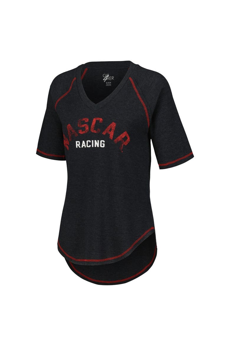 Women's G-III 4Her by Carl Banks Black NASCAR Ball Chase Tri-Blend Thermal Raglan Top, Alternate, color, Black