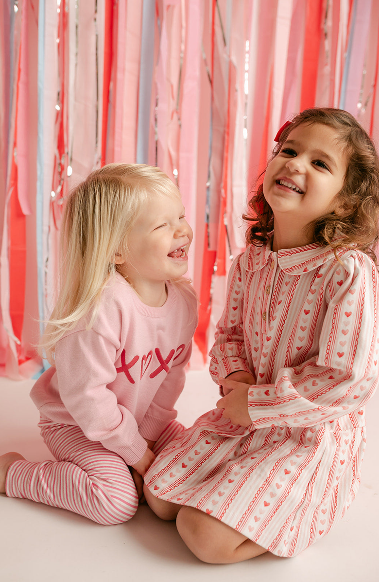 Little Paper Kids Isabel Sweetheart Stripe Dress, Alternate, color, Sweetheart Stripe