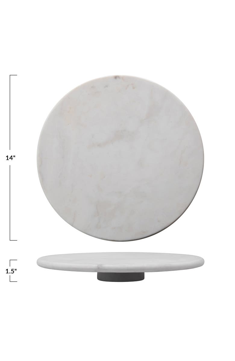 Storied Home Marble Lazy Susan, White, Alternate, color, White