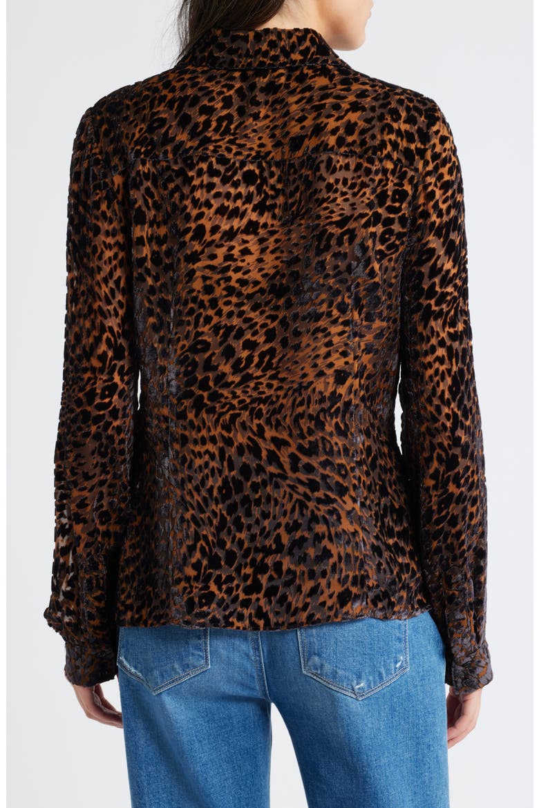 Desano Cheetah Velvet Burnout Button-Up Shirt, Alternate, color, LANDSLIDE MULTI