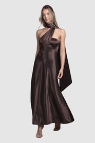 Coast Satin Scarf Detail Maxi Bridesmaid Dress