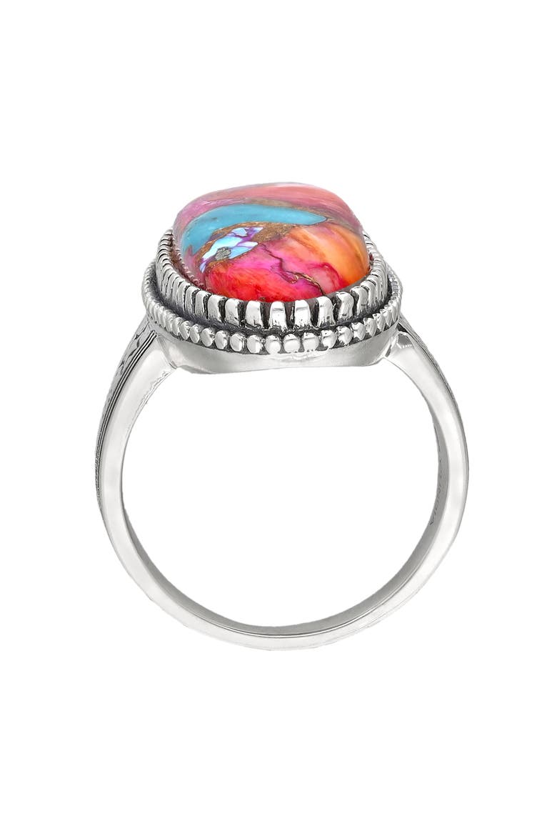 Oval Cut Pink Turquoise Ring, Alternate, color, PINK