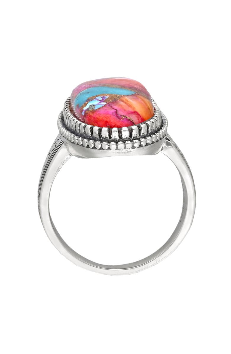YS GEMS Oval Cut Pink Turquoise Ring, Alternate, color, Pink