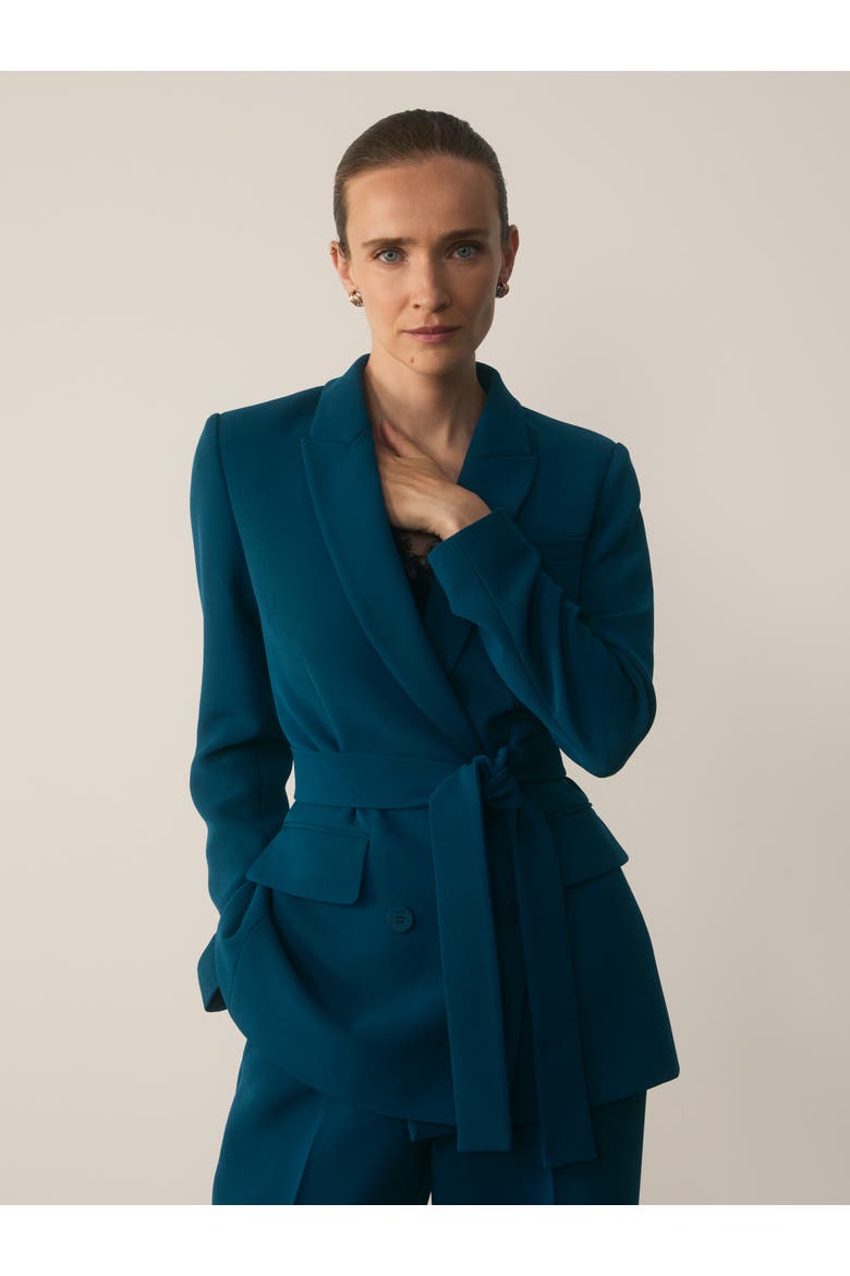 Almeida Longline Wrap Tailored Blazer, Alternate, color, Blue