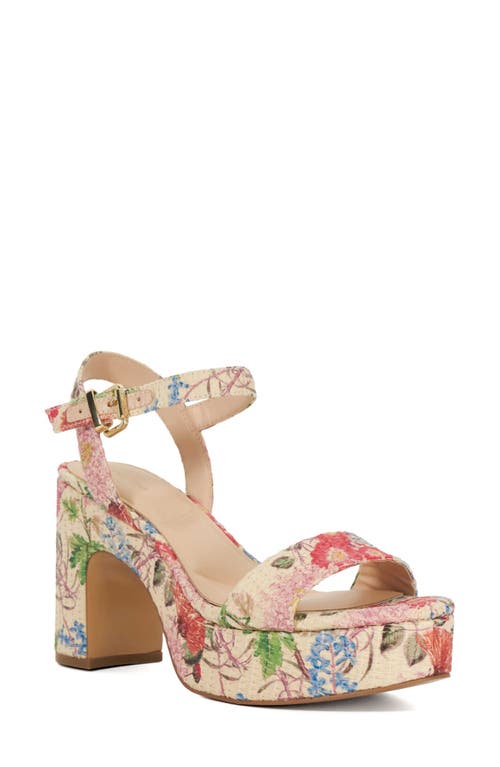 Dune London Monotone Ankle Strap Platform Sandal in Raffia 