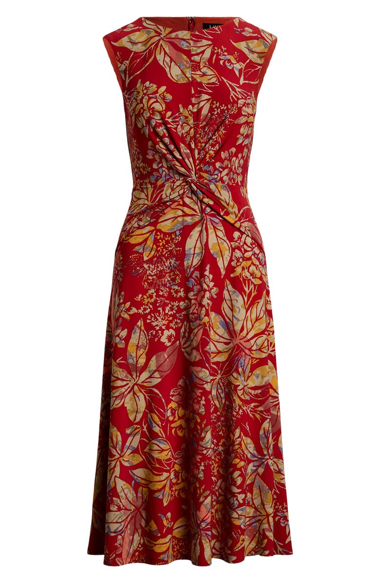 Lauren Ralph Lauren Floral Print Twist Front Midi Dress, Alternate, color,