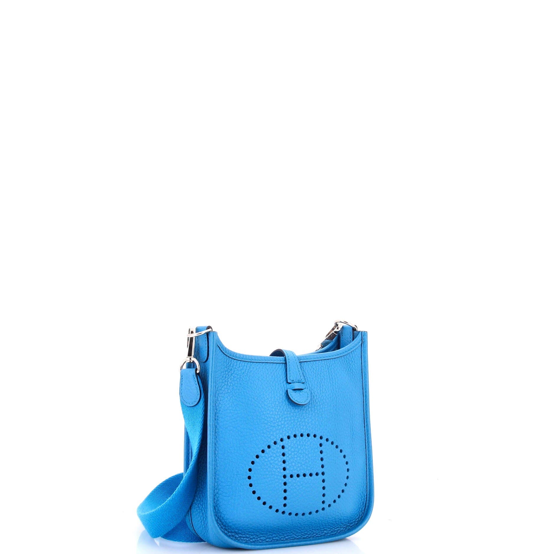 Pre-Owned Hermes Evelyne Bag Gen III Clemence TPM, Alternate, color, Bleu Frida