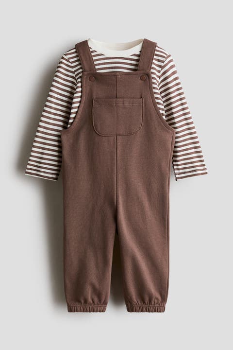 2-Piece Overall And Shirt Set