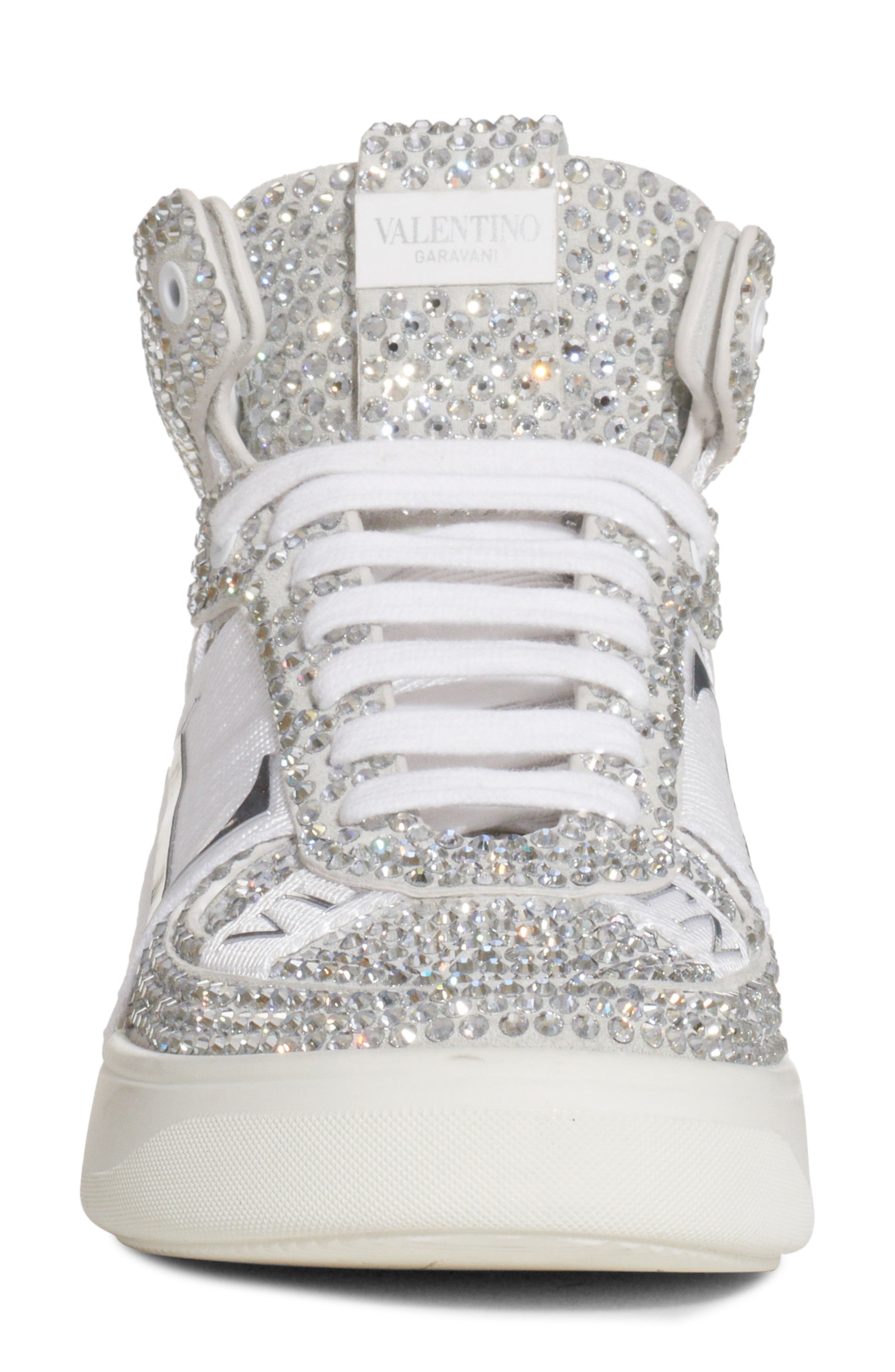 Valentino Garavani VL7N Crystal Embellished High Top Sneaker, Alternate, color, 