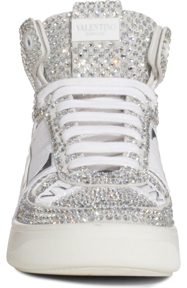 Valentino Garavani VL7N Crystal Embellished High Top Sneaker, Alternate, color,