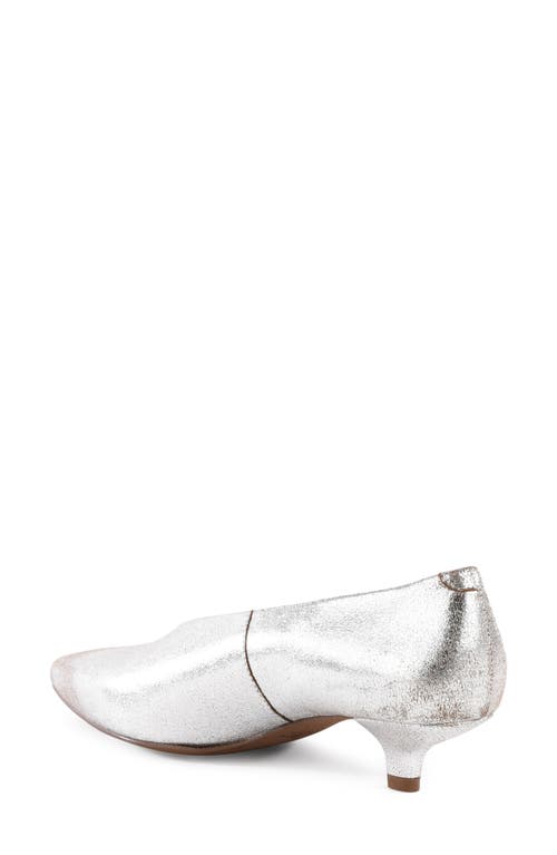 Seychelles Libertine Pointed Toe Kitten Heel Pump In Silver
