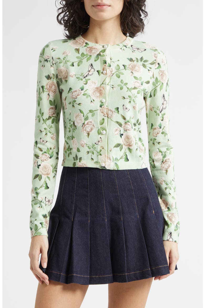 Carson Floral Cotton Blend Cardigan, Main, color, GARDEN GOSSIP LIGHT SAGE