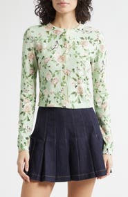 Alice + Olivia Carson Floral Cotton Blend Cardigan