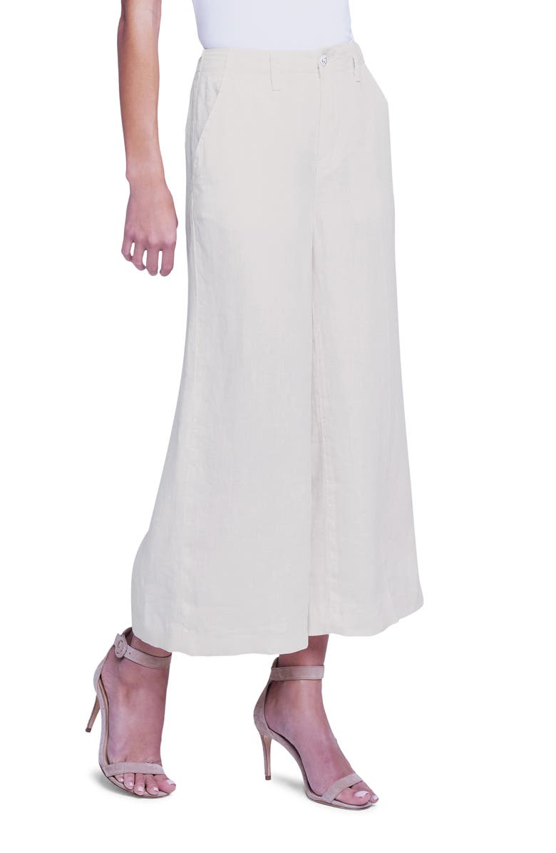 L'AGENCE Henderson Crop Wide Leg Linen Pants, Alternate, color,