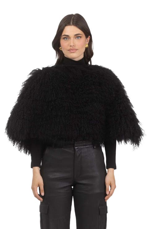 Select Genuine Shearling Shawl