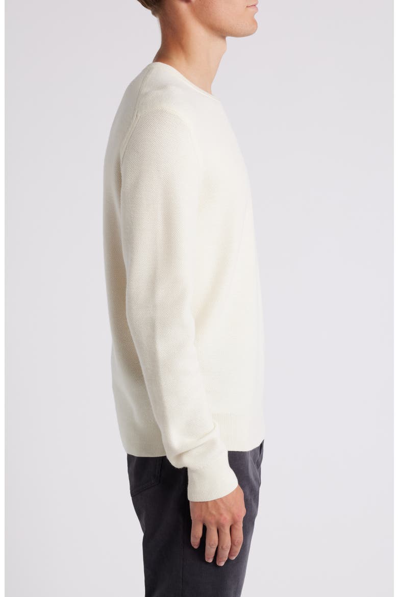 Honeycomb Merino Wool Crewneck Sweater, Alternate, color, WINTER WHITE - C01