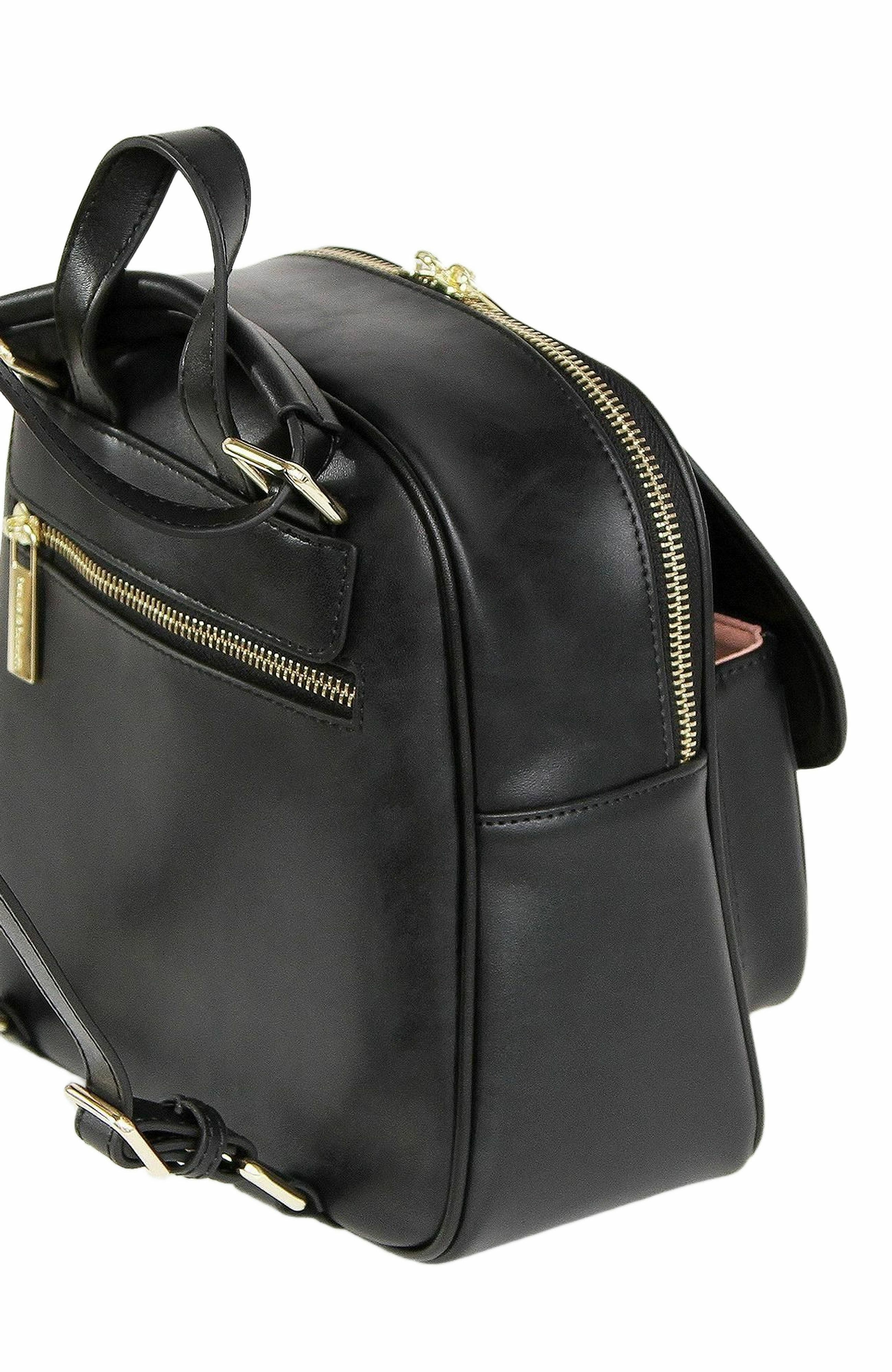 Belle & Bloom Camila Leather Backpack, Alternate, color, Black