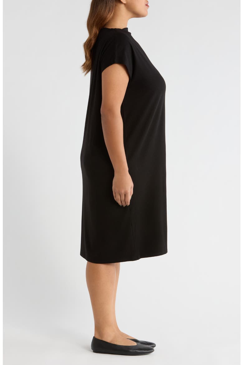 Funnel Neck Maxi Dress, Alternate, color, BLACK
