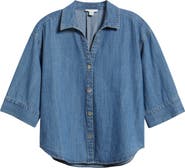 beachlunchlounge Kindell Cotton Denim Button-Up Shirt